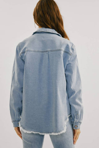 Light Wash Denim Shirt Jacket