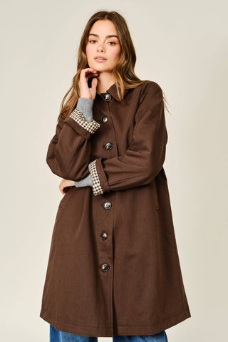 Eleanor Inside Check Midi Trench