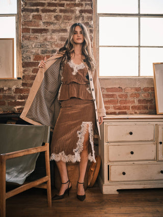 Eleanor Inside Check Midi Trench