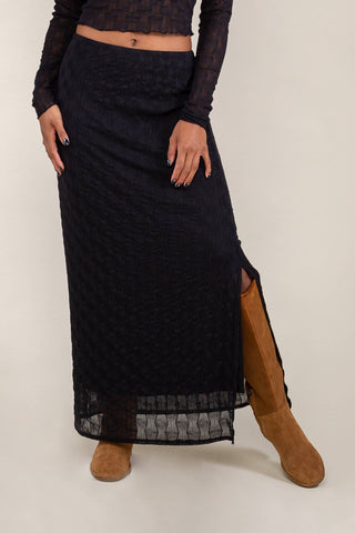 Abra Jacquard Mesh Maxi Skirt