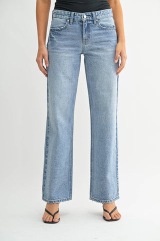 Low Rise Relaxed Straight Leg Denim