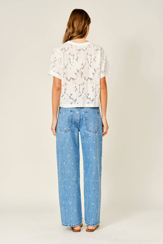 Polka Dot Loose Straight Denim