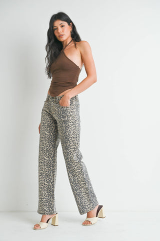 Leopard Low Rise Relaxed Straight Leg