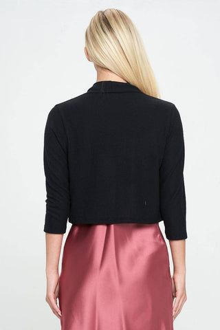 Bing Brushed Knit Cashmere Like Bolero Cardigan