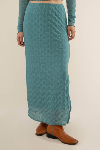 Abra Jacquard Mesh Maxi Skirt