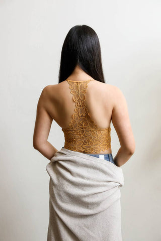 🌺 Floral Lace Racerback Bralette – Perfectly Padded!