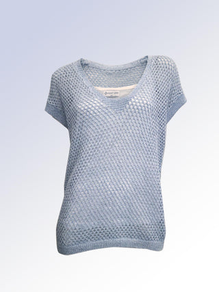 Short Sleeve Crochet Sweater w/cami