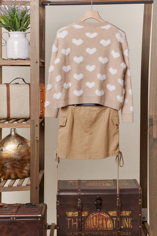Fuzzy Heart Cardigan