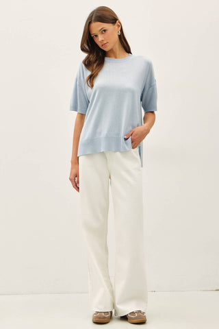 Wool Blend Soft Drop Shoulder Sweater
