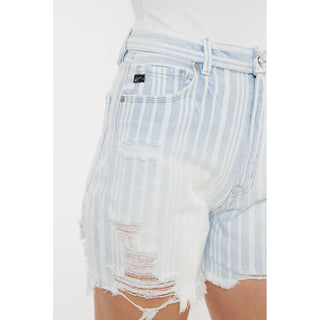 Ultra High Rise Strip 90's Boyfriend Denim Shorts