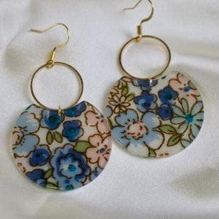 Daphne // Floral Print Statement Earrings