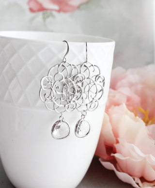 Silver Doodle Filigree Earrings