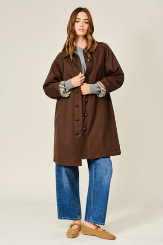 Eleanor Inside Check Midi Trench