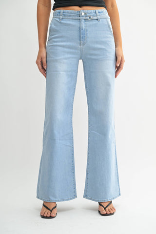 Belted Wide Leg Denim