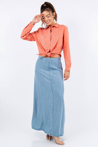 Tencel Denim Maxi Skirt