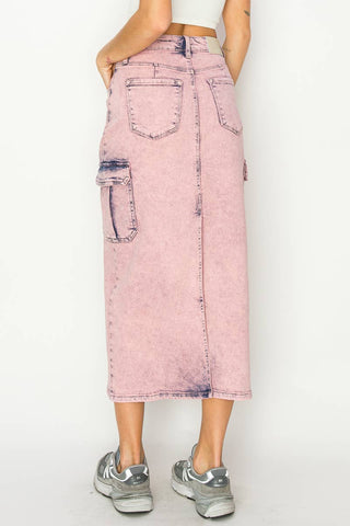 Utility Pink Dyed Maxi Skirt