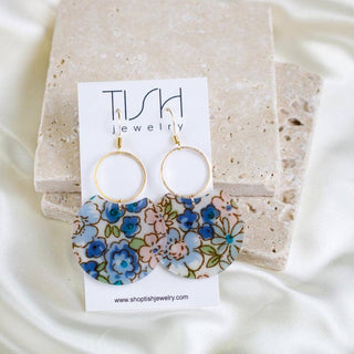 Daphne // Floral Print Statement Earrings