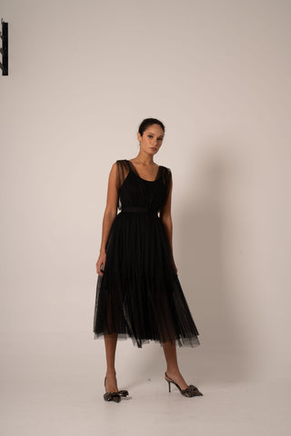 Ella Wrap Tulle Vest Dress