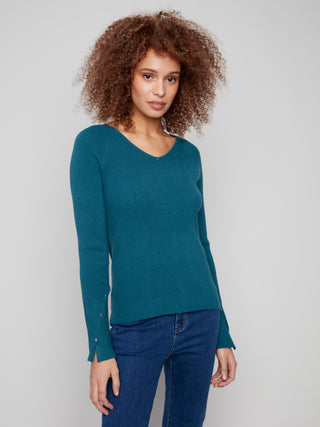 V-Neck Ribbed sweater