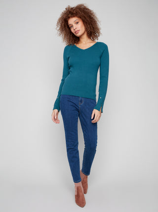 V-Neck Ribbed sweater