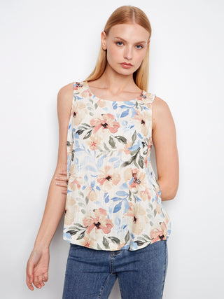 Linen Tank Rounded Hem