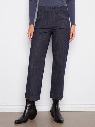 Cropped Wide Leg Stretch Denim