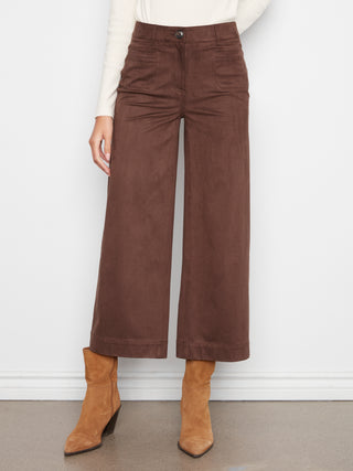 Dakota Faux Suede Crop Wide Pant