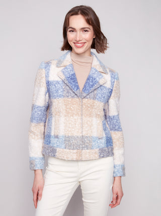 Plaid Boucle Knit Short Jacket