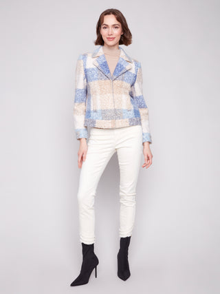 Plaid Boucle Knit Short Jacket