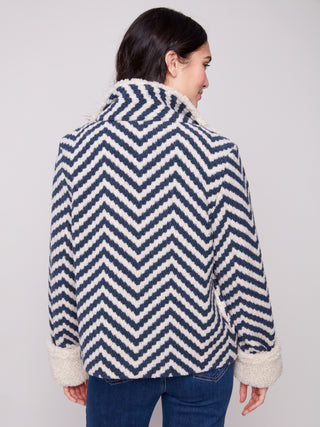 Chevron Sherpa Short Coat