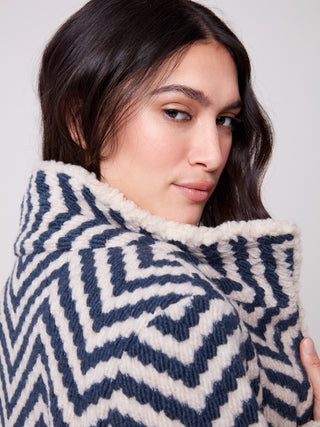 Chevron Sherpa Short Coat
