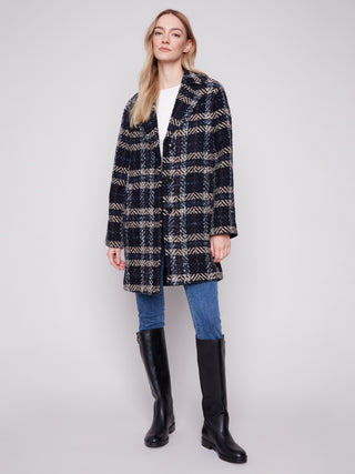Plaid Boucle Coat