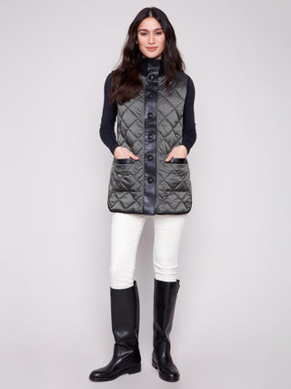 Reversible Quilted Long Vest