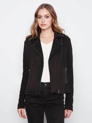 Irene Faux Suede Moto Jacket