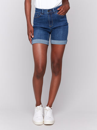 Denim Shorts, Stretch and Rolled Cuff