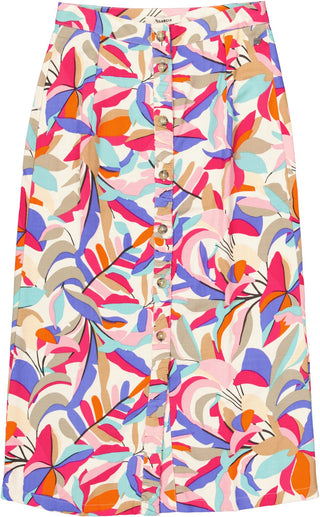 Roma Faux Button Print Skirt