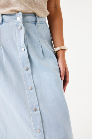 Marta Tencel Denim Button Front Maxi Skirt