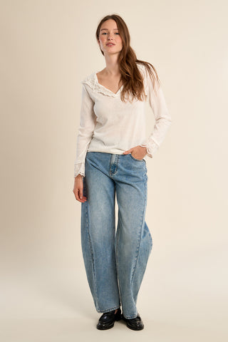 Jessi Lace Hooded Long Sleeve Tee