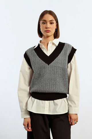 Fia Chevron Knit Vest