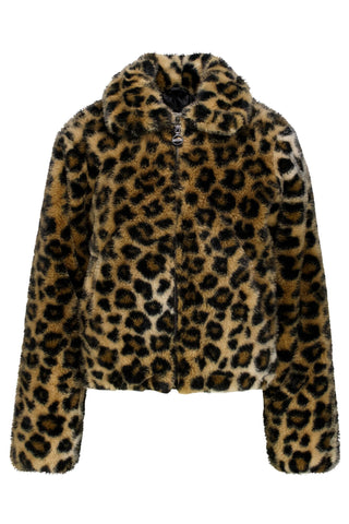 Cheetah Print Faux Fur Bomber