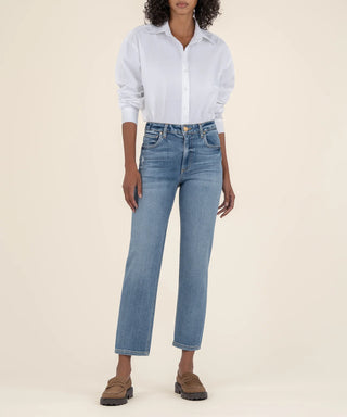 Elizabeth High Rise Crop Straight Jeans