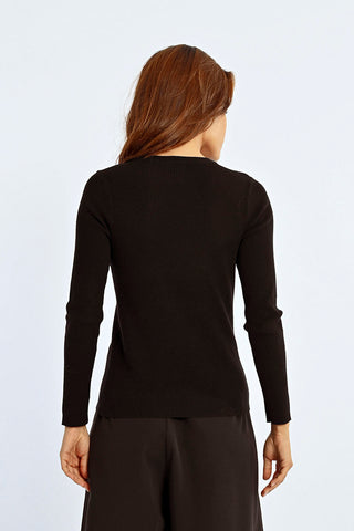 Kylie Faux Link Strap Knit Top