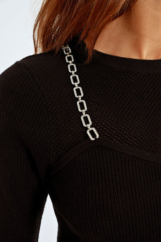 Kylie Faux Link Strap Knit Top