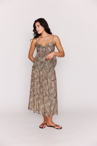 Tahlia Shirred Midi Skirt