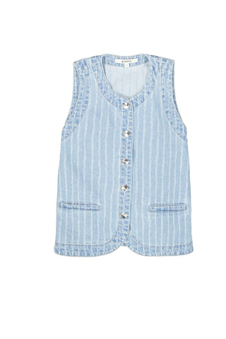 Guilia Pinstripe Denim Vest