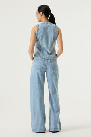 Guilia Pinstripe Denim Vest