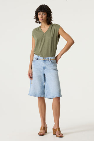 Olive Breeze Tie Back Top