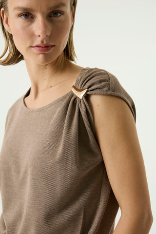 Gabriella Sleeveless Pin Detail Top