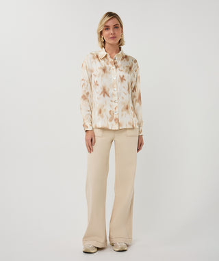 Rita Satin Texture Blouse Shell Buttons