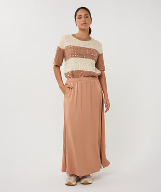 Calinda Satin Skirt With Pockets